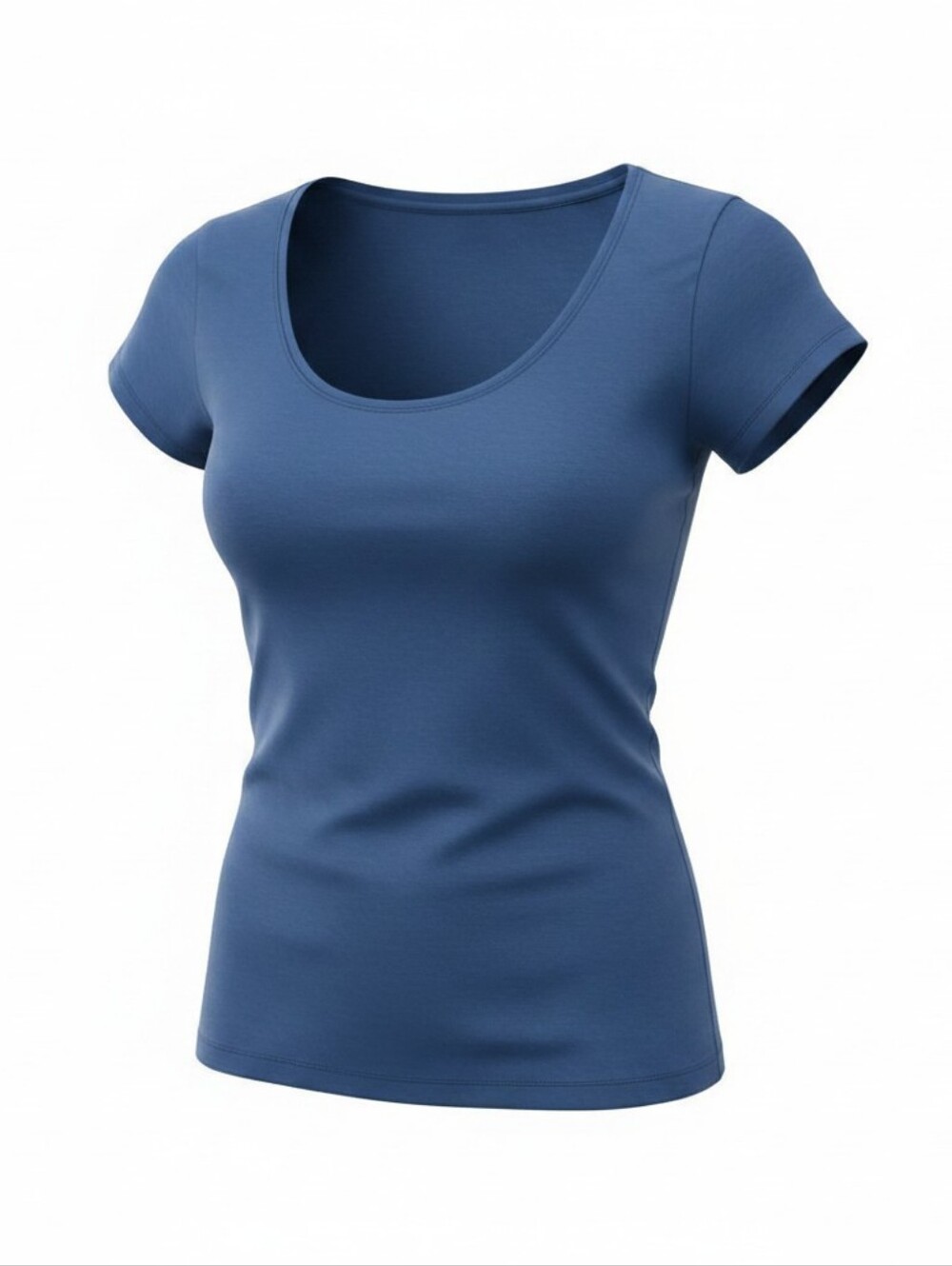 Valerie Bertinelli Women's Scoop Neck Short Sleeve Tee - Slate Blue